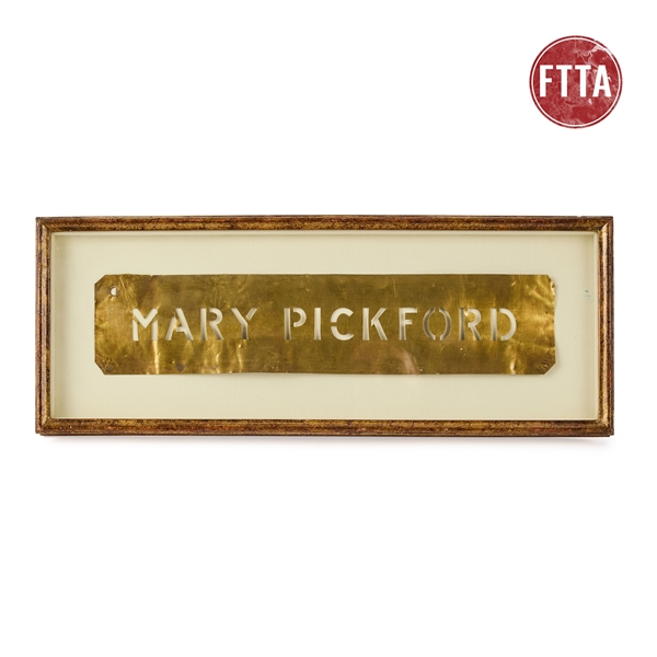 Mary Pickford Punched Brass Name Plate Stencil