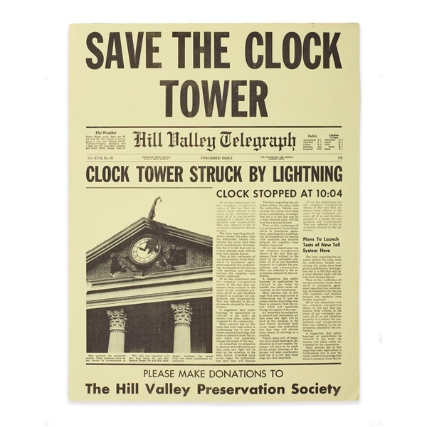 "Save the Clock Tower" Flyer Back to the Future