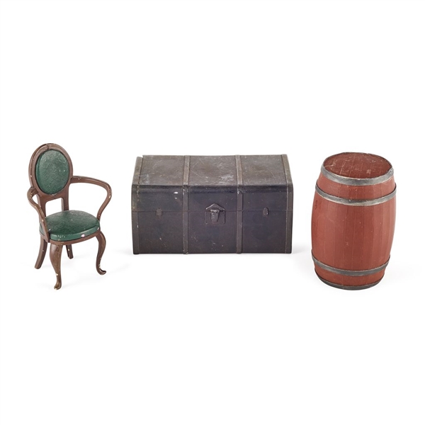 Titanic Chair Barrel and Suitcase Miniatures