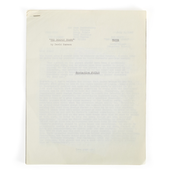 2 Interoffice Memos for Star Trek Original Series