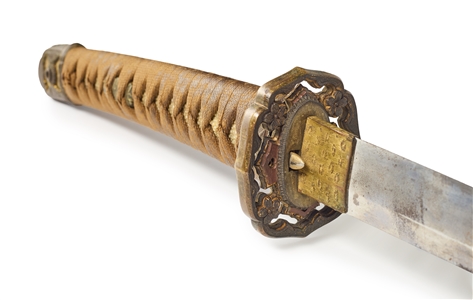 Bruce Lee Katana in Saya with Yellow Sleeve