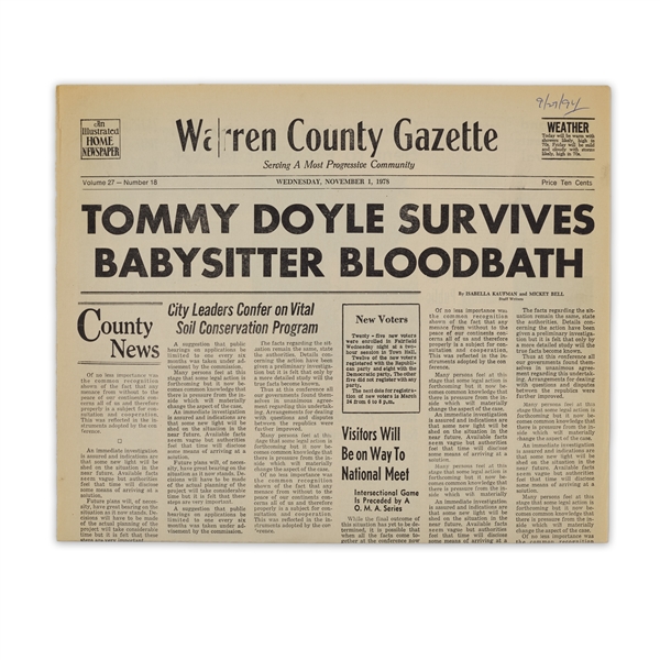 Newspaper Prop from Halloween 6