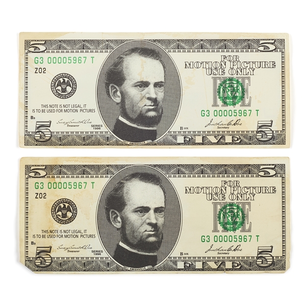 Set of 2 Five-Dollar Notes from The Mask