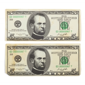 Set of 2 Five-Dollar Notes from The Mask