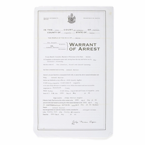Arrest Warrant Prop from The Shawshank Redemption