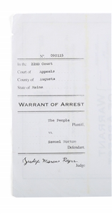 Arrest Warrant Prop from The Shawshank Redemption