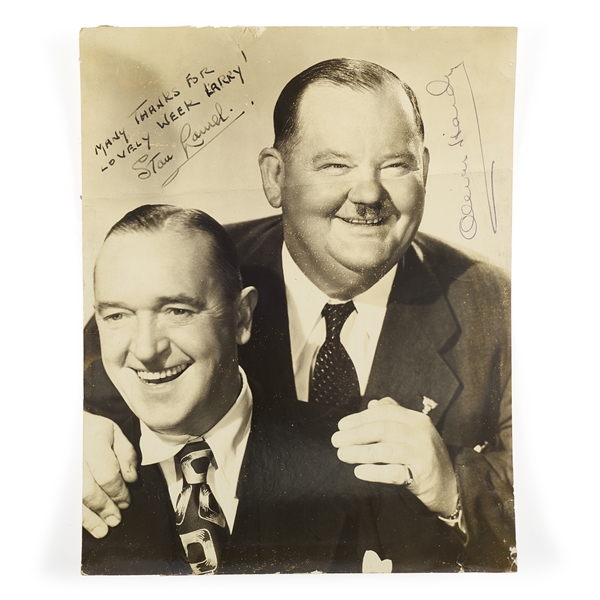 Stan Laurel and Oliver Hardy Signed Photograph