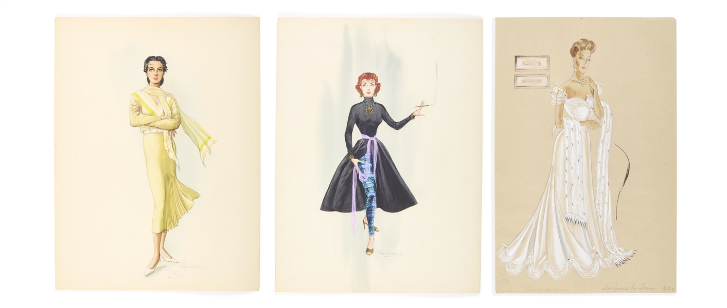 3 Female Costume Sketches by Paula Giokaris