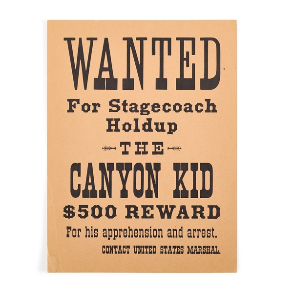 4 Wanted Posters from Gunsmoke