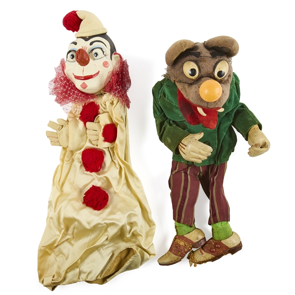 Walton & ORourke (2) "Wolf & Clown" Hand Puppets