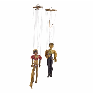 Walton & ORourke (2) “Vintage Duet" Marionettes.