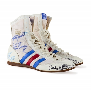 Sly Stallone Signed Adidas Shoes Rocky IV