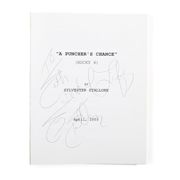 Sylvester Stallone Signed Script for Rocky Balboa