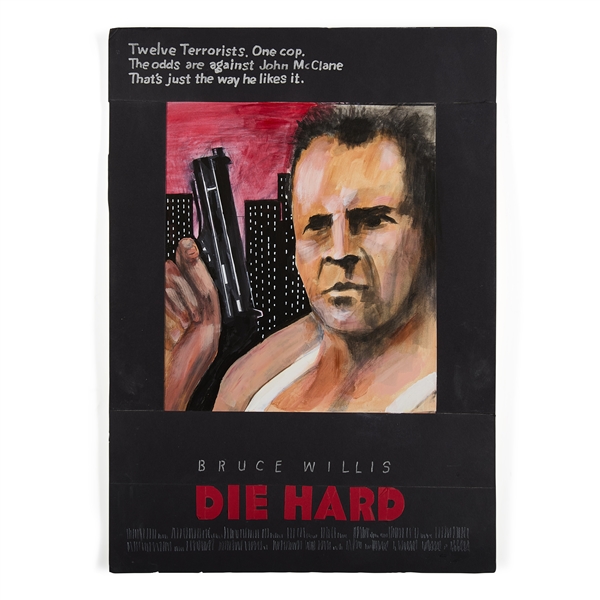 Signed Rod Dyer Poster Concept Art from Die Hard