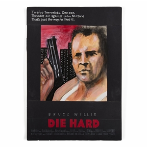 Signed Rod Dyer Poster Concept Art from Die Hard