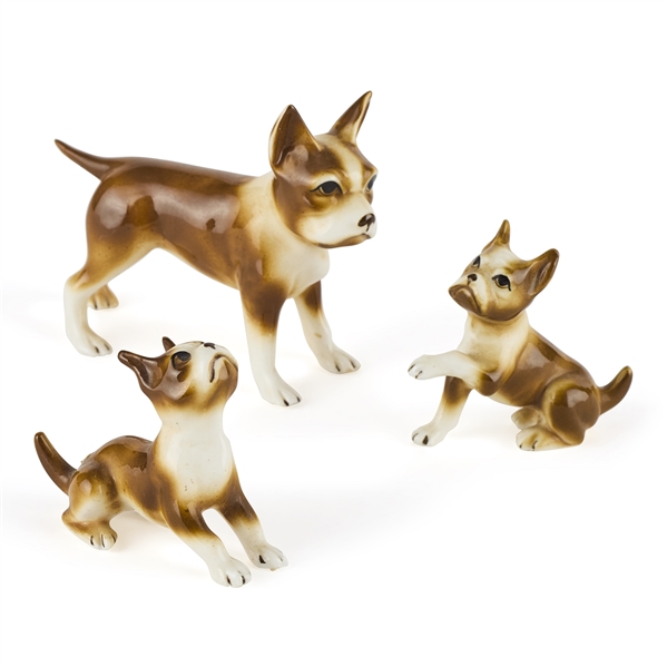 Carrie Fisher Pied French Bulldog Figurines