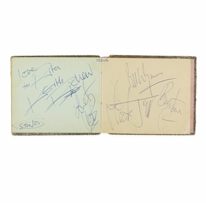 Vintage Autograph Book with The Rolling Stones