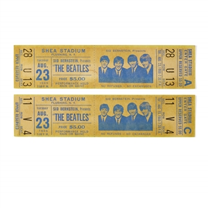 The Beatles Unused Set of 1966 Concert Tickets