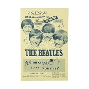 The Beatles & Ronettes 1966 DC Concert Handbill