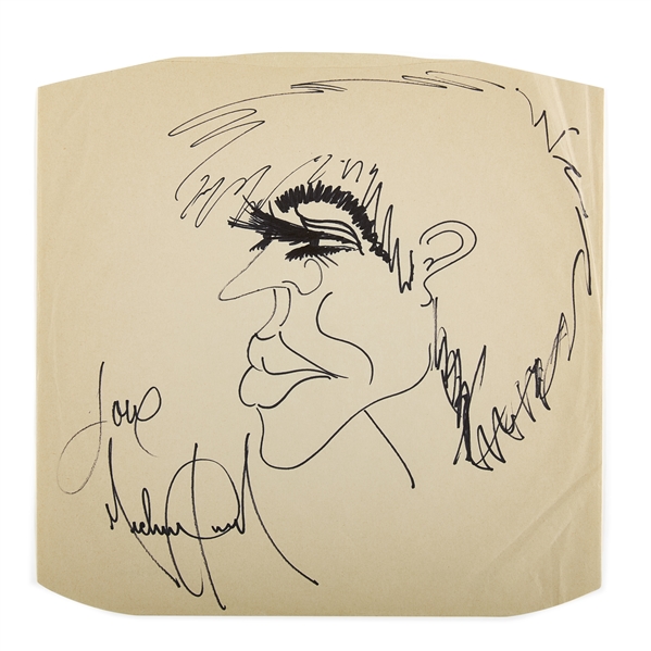 Michael Jackson Signed Sketch on Record Sleeve