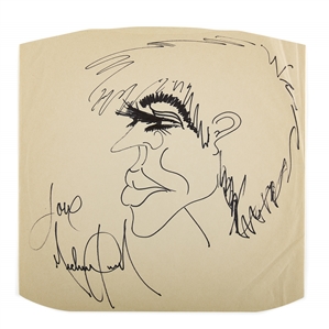 Michael Jackson Signed Sketch on Record Sleeve