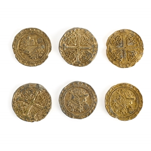 Collection of 6 Golden Coins from Aquaman