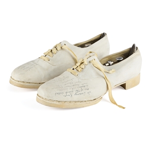 Bill “Bojangles Robinson Pair of Tap Shoes Signed to Danny Kaye.